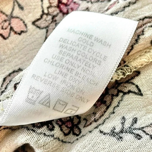 Denim 24/7 Dress Size 14/16 (M) Brown Beige Paisley Rayon Crinkle Laced Bust - Picture 5 of 12